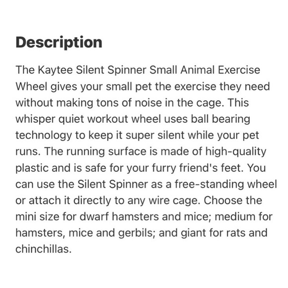Kaytee Silent Spinner Exercise Wheel - Picture 4 of 6